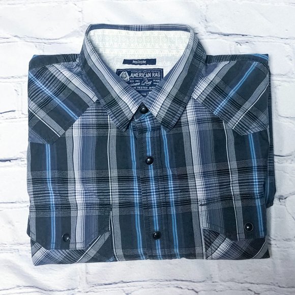 American Rag Men's Shirt Blue-Gray Cotton Long Sleeve Size M - Picture 1 of 5